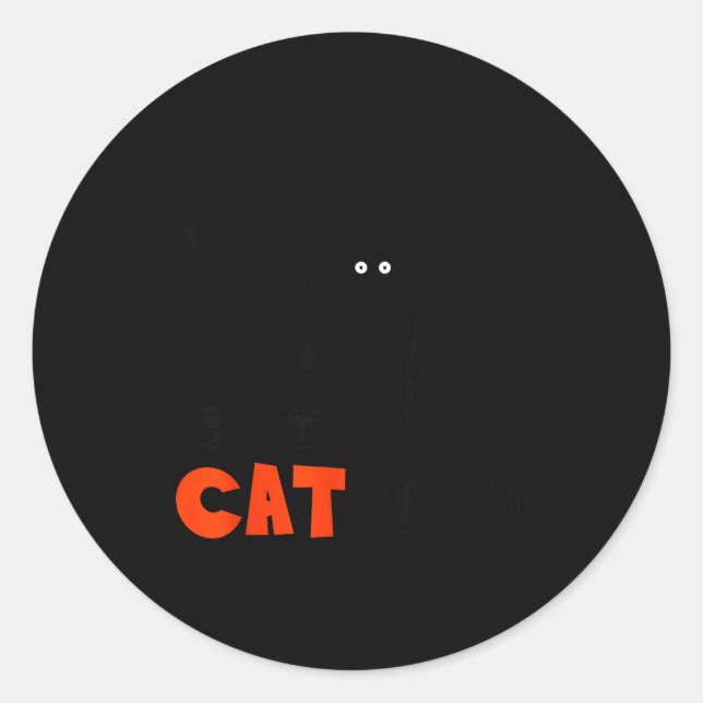 Sticker Rond Chat noir drôle Servante de chat  (Devant)