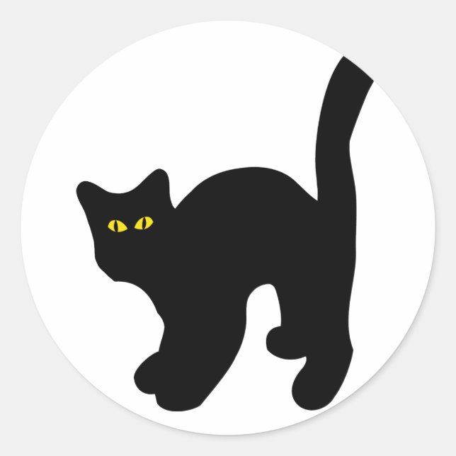 Sticker Rond chat noir en arrière (Devant)