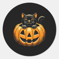 Chat Noir Heureux En Costume De Halloween Citrouil