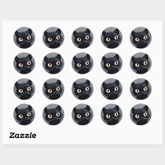 Sticker rond Chat Noir Personnaliser