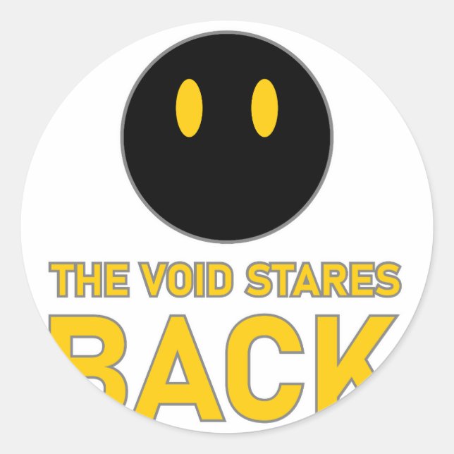 Sticker Rond Chat Noir Yeux Vides Le Vide Vous Regarde (Devant)