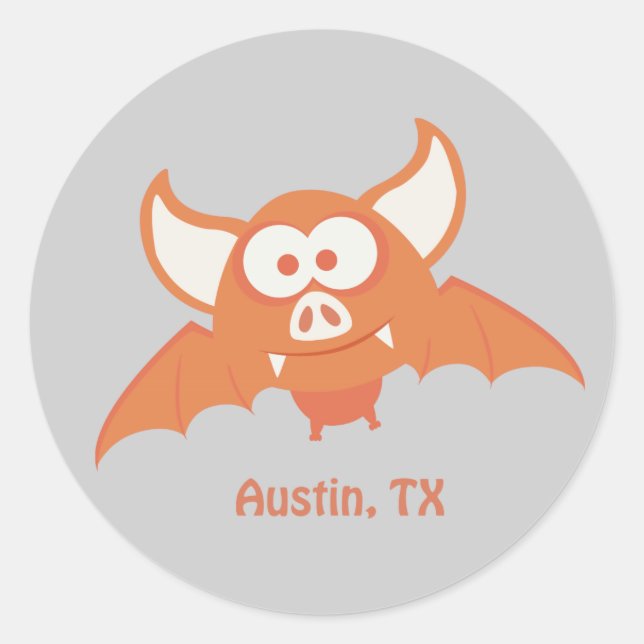 Sticker Rond Chat orange - Austin, TX (Devant)