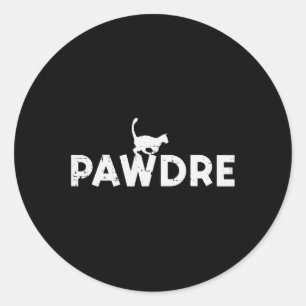 Sticker Rond Chat Papa Cute Fur Papa Fête des pères Pet Paw Dad