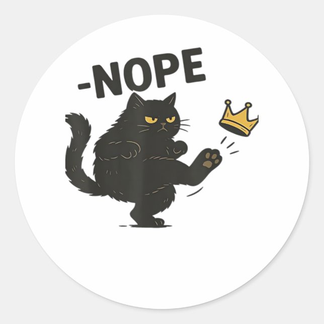 Sticker Rond Chat Pas De Rois En Amérique  (Devant)