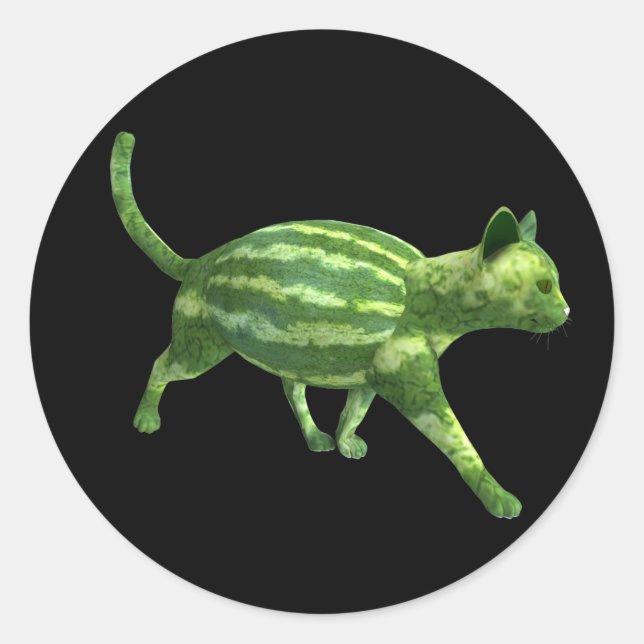 Sticker Rond Chat Pastèque (Devant)
