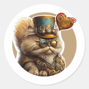 Sticker Rond Chat perse