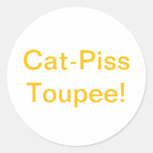 Sticker Rond Chat-Piss Toupee Splash-Art Hankamer Artjunkhaus