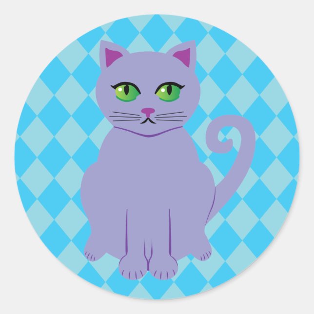 Sticker Rond Chat pourpre (Devant)
