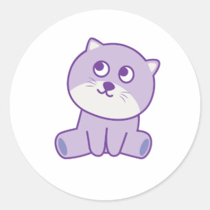 Sticker Rond chat regardant le ciel