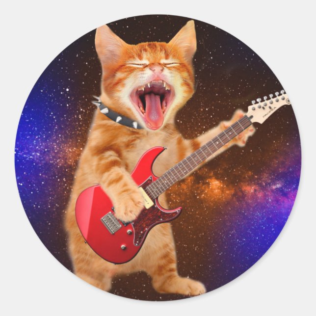 Sticker Rond Chat rock (Devant)