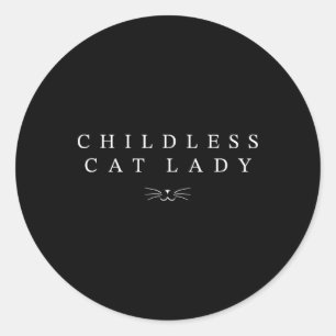 Sticker Rond Chat sans enfant Lady Cute Chat Face 2024 Ca sans