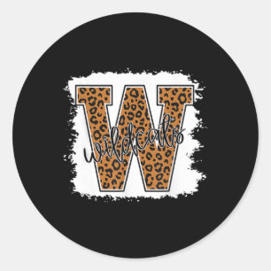 Sticker Rond Chat School Spirit Leopard Retour À L'École Girls