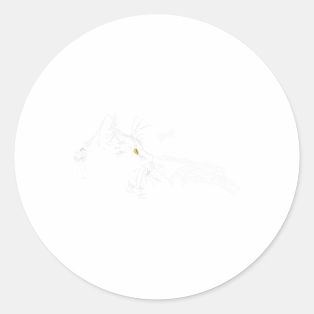 Sticker Rond Chat Squelette Halloween Cute Chats Noirs P (Devant)