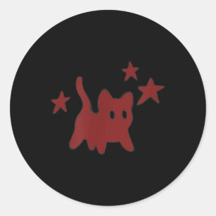 Sticker Rond Chat Tomcat effrayant des années 90 Y2k a peur sou