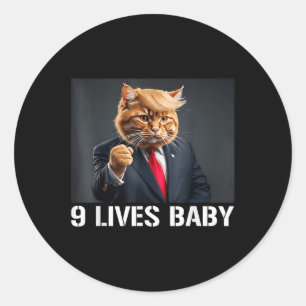 Sticker Rond Chat Trump 9 Vit Bébé Drôle Chat Avec Trump Cheveu
