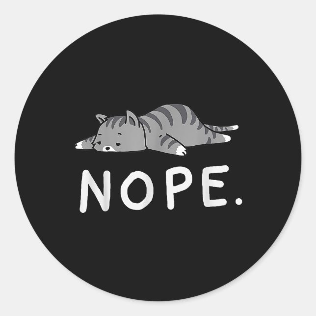 Sticker Rond Chat Woot Nope (Devant)