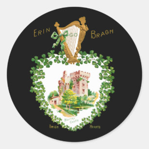 Sticker Rond Château de Blarney Saint-Patrick Vintage Personnal