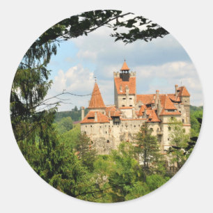 Sticker Rond Château de Dracula en Transylvanie, Roumanie