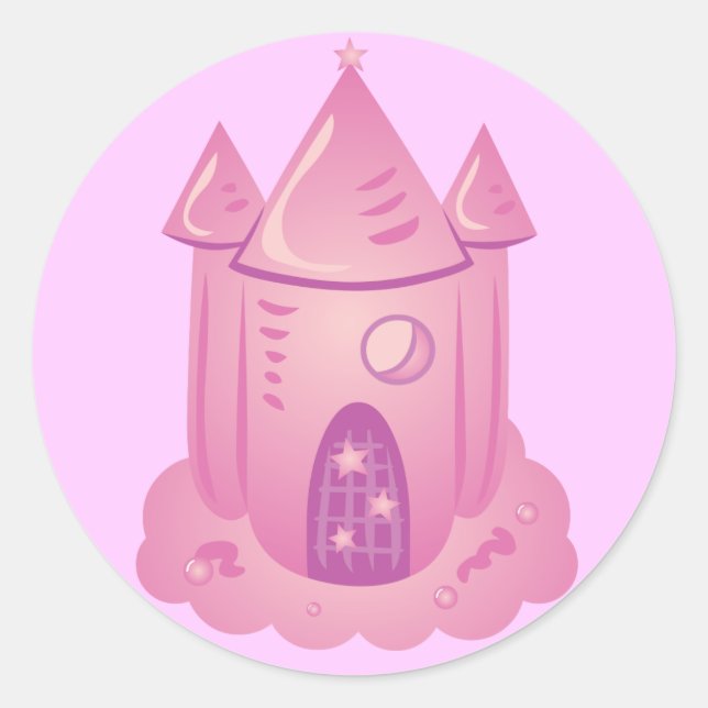 Sticker Rond Château de Pink Fairytale (Devant)