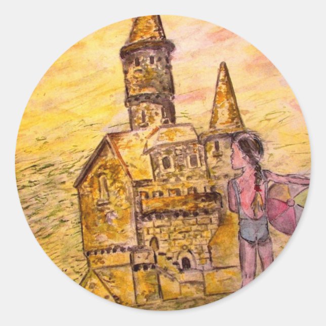 Sticker Rond château de sable (Devant)