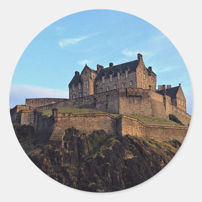 Sticker Rond Château d'Édimbourg, Écosse (Devant)