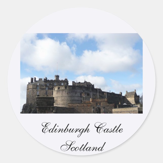 Sticker Rond Château d'Édimbourg en Ecosse (Devant)