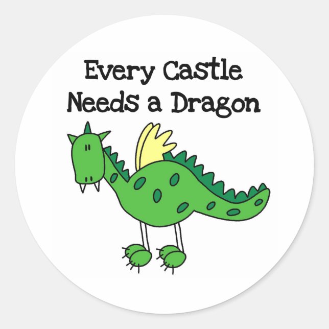 Sticker Rond Château Dragon (Devant)
