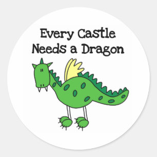 Sticker Rond Château Dragon