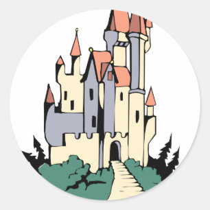 Sticker Rond Château du Pastel Fairytale