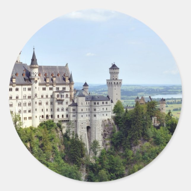 Sticker Rond Château Neuschwanstein Bavaria Allemagne (Devant)