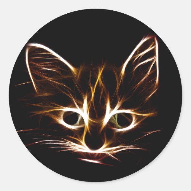 Sticker Rond chaton Abstrait (Devant)