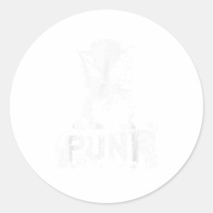 Sticker Rond Chaton Punk Chat Avec Mohawk Nge Design Gothique