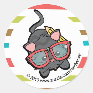 Sticker Rond Chaton Smarty
