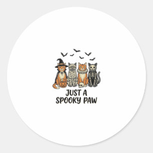 Sticker Rond Chatons de Halloween Spooky Paw Design de T-shirt
