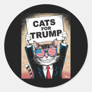 Sticker Rond Chatons Et Canards Pour Trump Vance 2024 Chats Pou