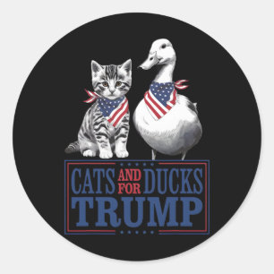 Sticker Rond Chatons pour Trump Chats et Canards pour Trump Van