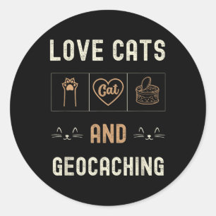 Sticker Rond Chats Amoureux de les chats Et Chatons De Géocachi