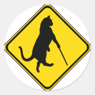 Sticker Rond Chats aveugles en traversant !