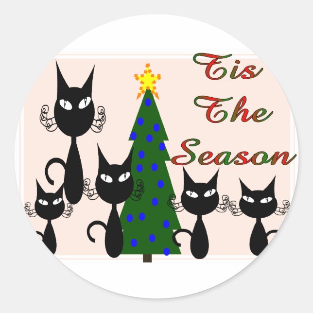 Sticker Rond chats "c'est la saison" (Devant)