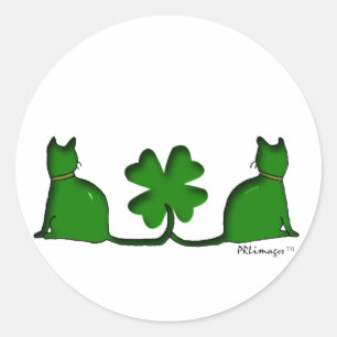 Sticker Rond Chats chanceux