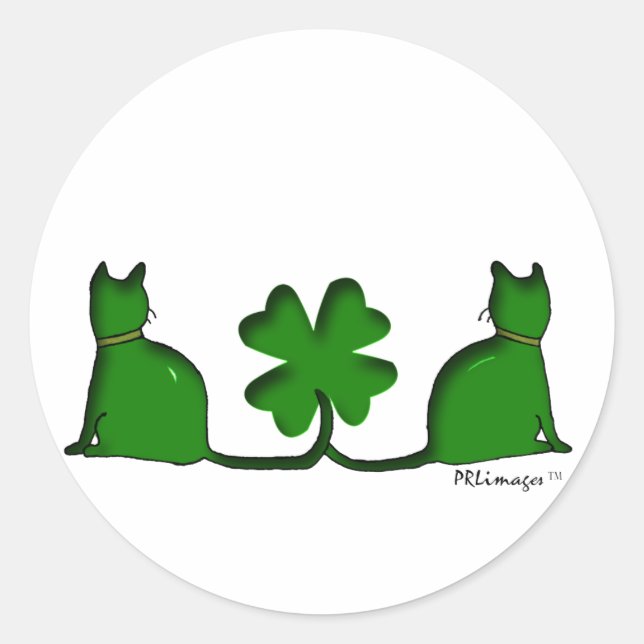 Sticker Rond Chats chanceux (Devant)