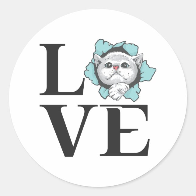Sticker Rond Chats d'amour (Devant)
