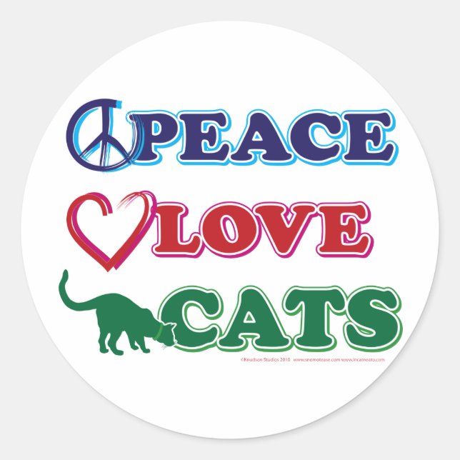 Sticker Rond Chats d'amour pour la paix (Devant)