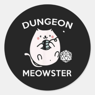 Sticker Rond Chats de joueur de Rpg Quête secondaire Drôle Nerd