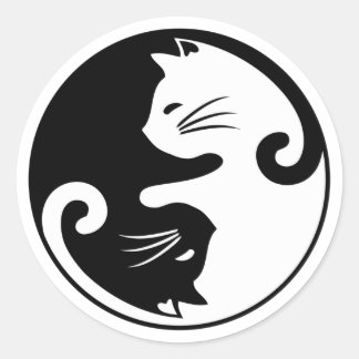 Sticker Rond Chats de Yin yang