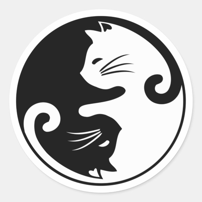 Sticker Rond Chats de Yin yang (Devant)
