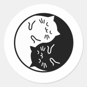 Sticker Rond Chats de Yin Yang