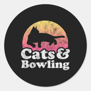 Sticker Rond Chats Et Bowling Homme Ou Femme Chat Et Bowling