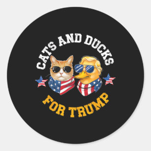 Sticker Rond Chats Et Canards Pour Trump 2024