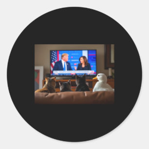 Sticker Rond Chats Et Canards Trump Chemise